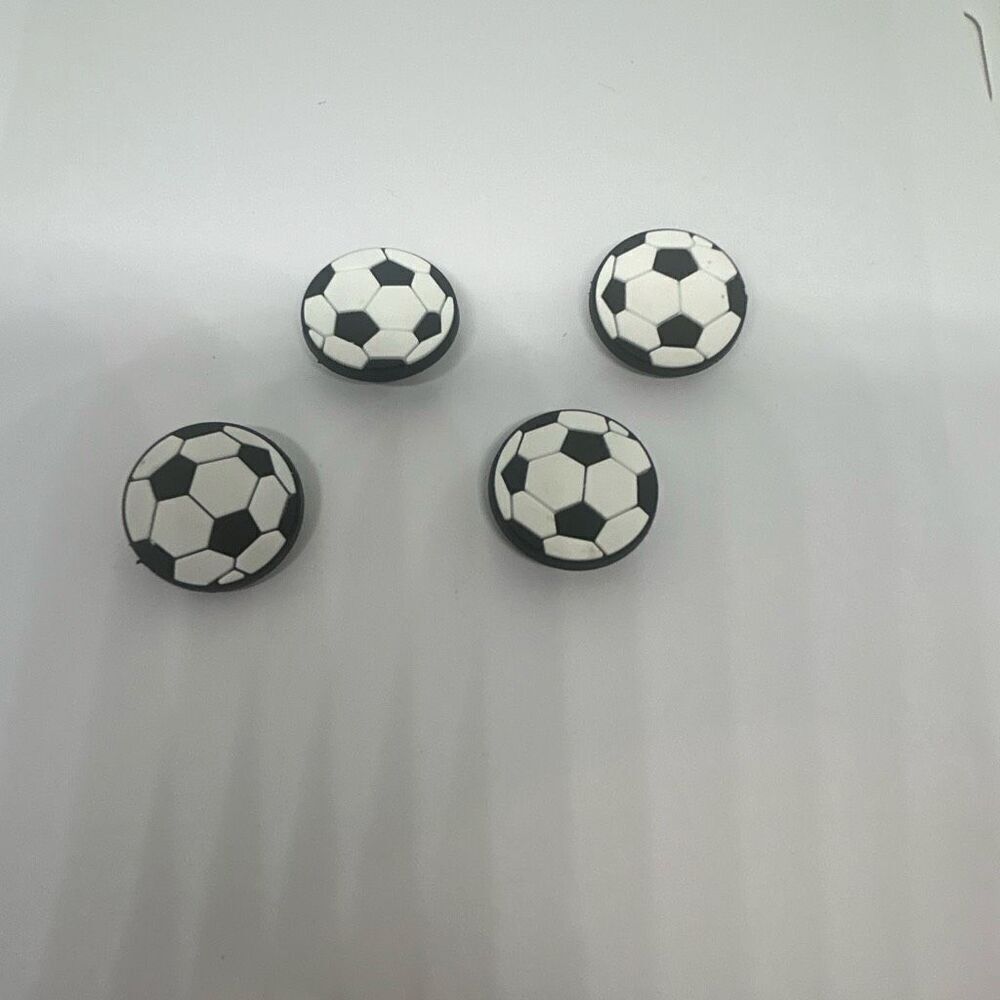 Set of 4 Soccer Ball Shoe Charms / Bag Charms – Sports Theme